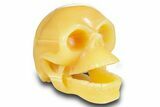 Banded Creamsicle Orange Calcite Skull #378612-1